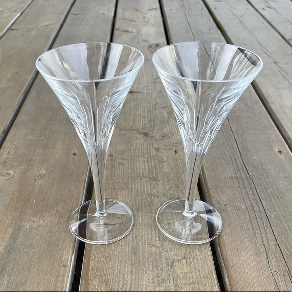 Waterford Set of Two London Pattern Crystal Wine Glasses Water Goblets - Picture 10 of 11